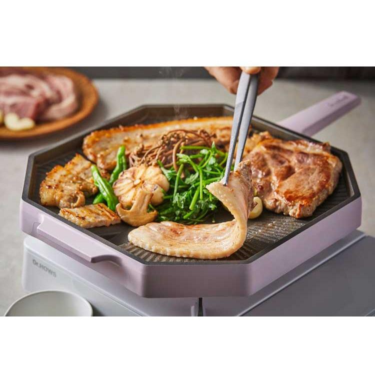 韓国発 Dr.HOWS グリルパン 脂が落ちる 焼き肉プレート ピンク ガス火専用 コンロ向け パレット palette 鉄板 サムギョプサル 焼肉 可愛い かわいい｜rcmdse｜05