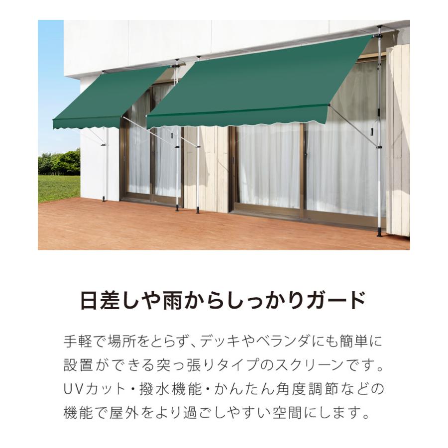 日よけ 前幕付オーニング 幅3m シェード 日除け 日よけスクリーン