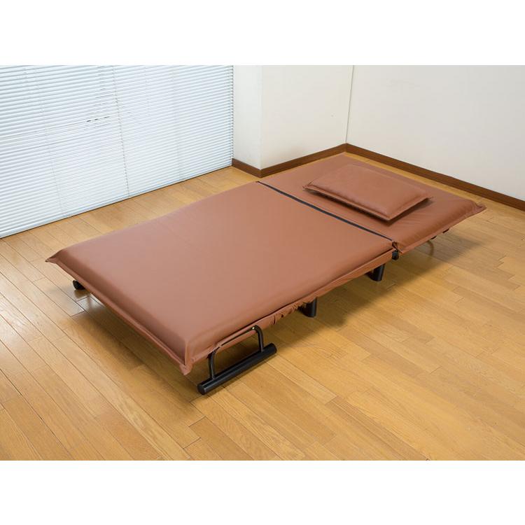 3WAYソファベッド 幅103cm 折りたたみ PVC生地 ソファーベッド