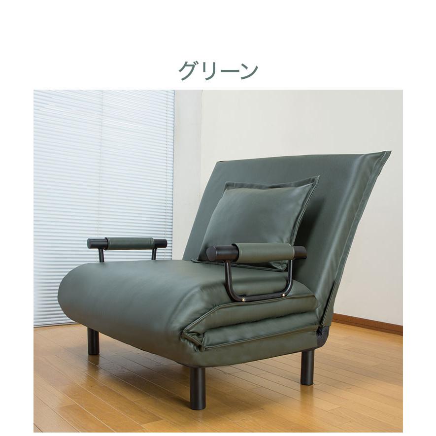 3WAYソファベッド 幅103cm 折りたたみ PVC生地 ソファーベッド