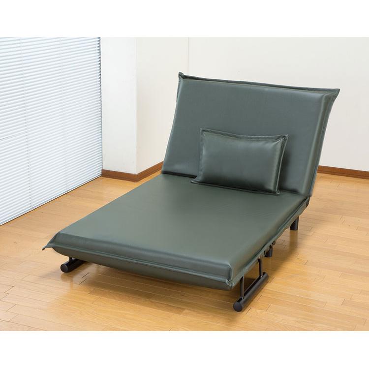 3WAYソファベッド 幅103cm 折りたたみ PVC生地 ソファーベッド