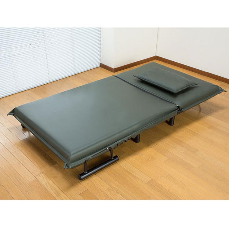 3WAYソファベッド 幅103cm 折りたたみ PVC生地 ソファーベッド