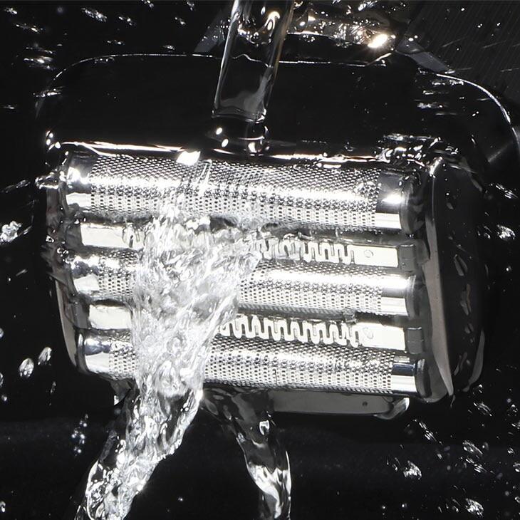 ターボ付き5枚刃シェーバーDX 替刃付き 生活防水 電気シェーバー 髭剃り 深剃り ツルツル すべすべ トリマー パワフル スピーディ メンズ 男性(代引不可)【送料無料】 ターボ付き5枚刃シェーバーDX 替刃付き 生活防水 電気シェーバー 髭