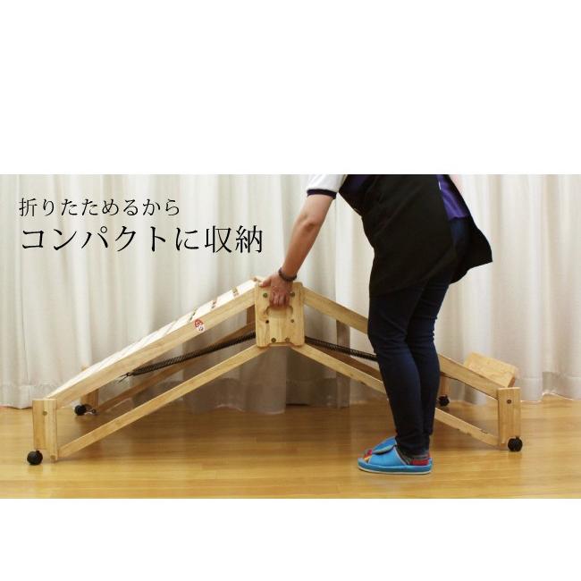 中居木工 らくらく 折りたたみ式 桧 すのこベッド シングル 日本製 桧 ひのき ベッド すのこ ローベッド 木製 代引不可 | 中居木工 | 04