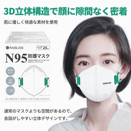 N95防護マスク 20枚組 NIOSH 飛沫感染 感染予防 4層構造 高性能特殊フィルター PPスパンボンド不織布 ピッタリ 肌に優しい 約95%以上 伸縮性 代引不可｜rcmdse｜08
