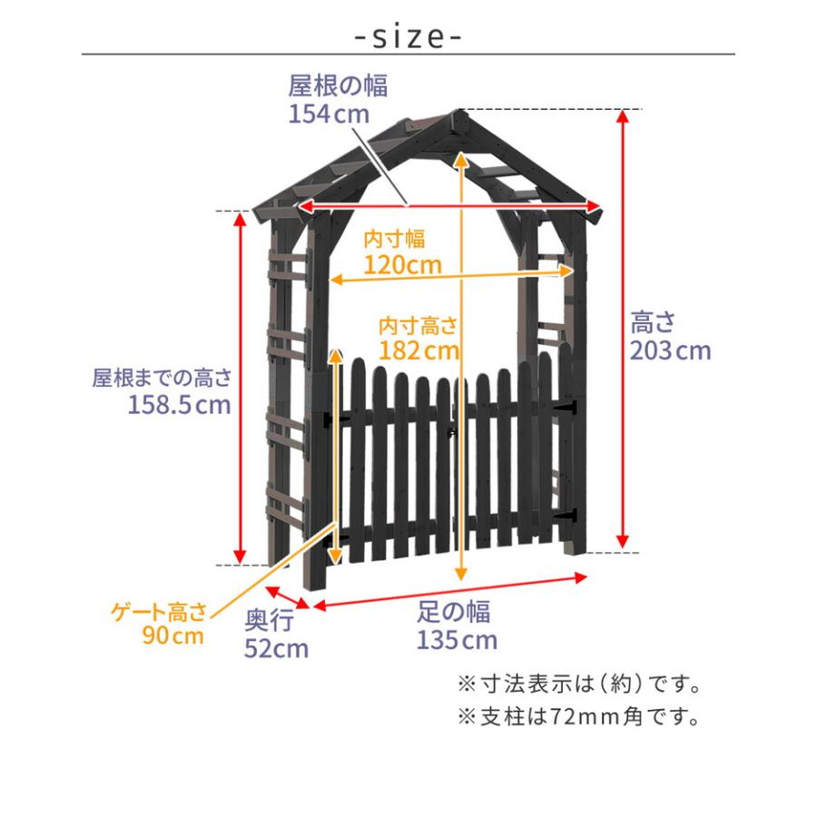 天然木製三角アーチ ゲートセット WOOD CHURCH ウッドチャーチ TR