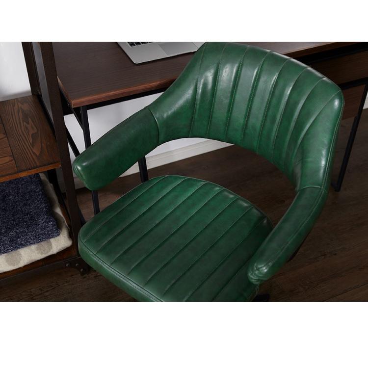 デスクチェア オフィスチェア レトロモダン ガス圧チェア 本革風PU