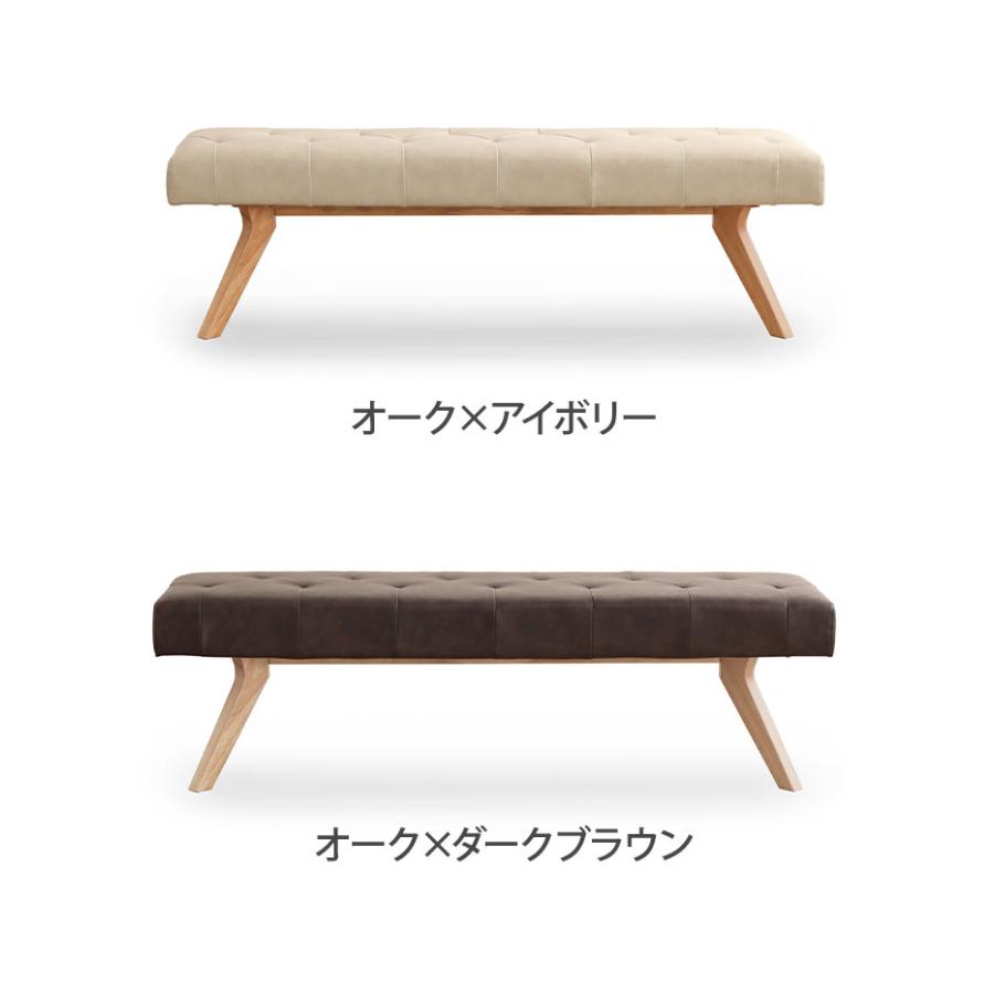 ダイニングベンチ 幅160cm 2人掛け 座面高47cm 木製 PVC ナチュラル シンプル おしゃれ ウォールナット オーク ベンチ 長椅子 リビング ダイニング 代引不可_4