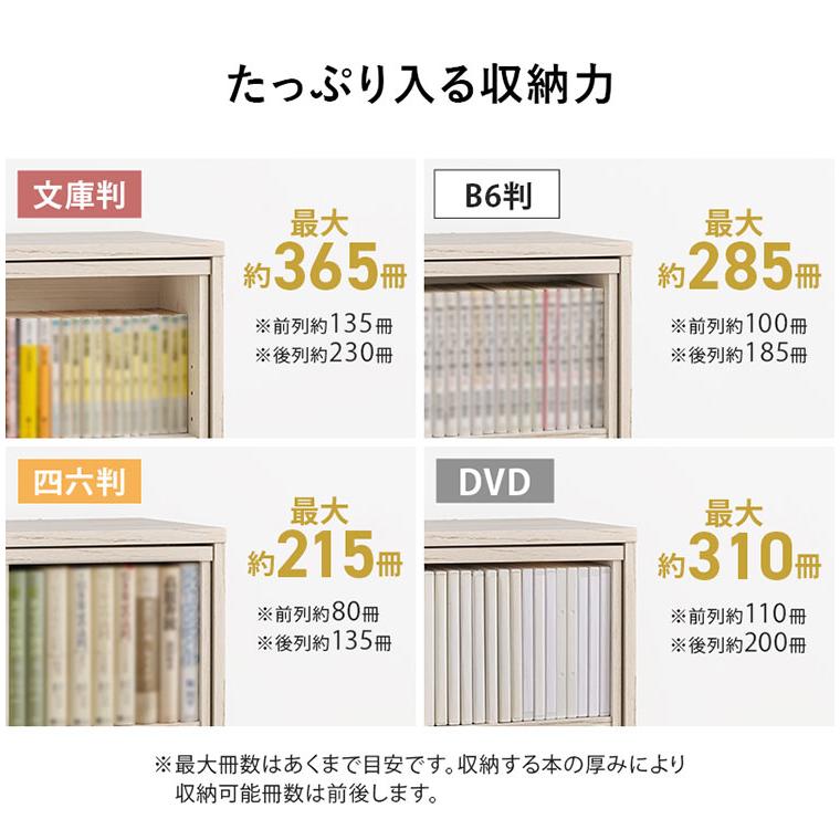 前後2列スライド式本棚 幅120cm スリム 奥行33cm コミックラック 飾れる 隠せる フラップ扉 本棚 マガジンラック ディスプレイラック 棚 シェルフ 代引不可の画像