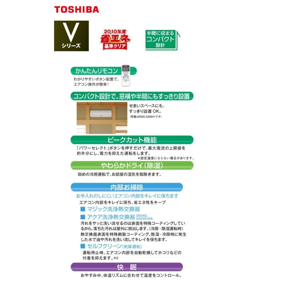 ⭐️完成品⭐️ 東芝 ルームエアコン Vシリーズ 18畳用 RAS-5665V-W 代引不可 【OCQ1651644982】(59506円)