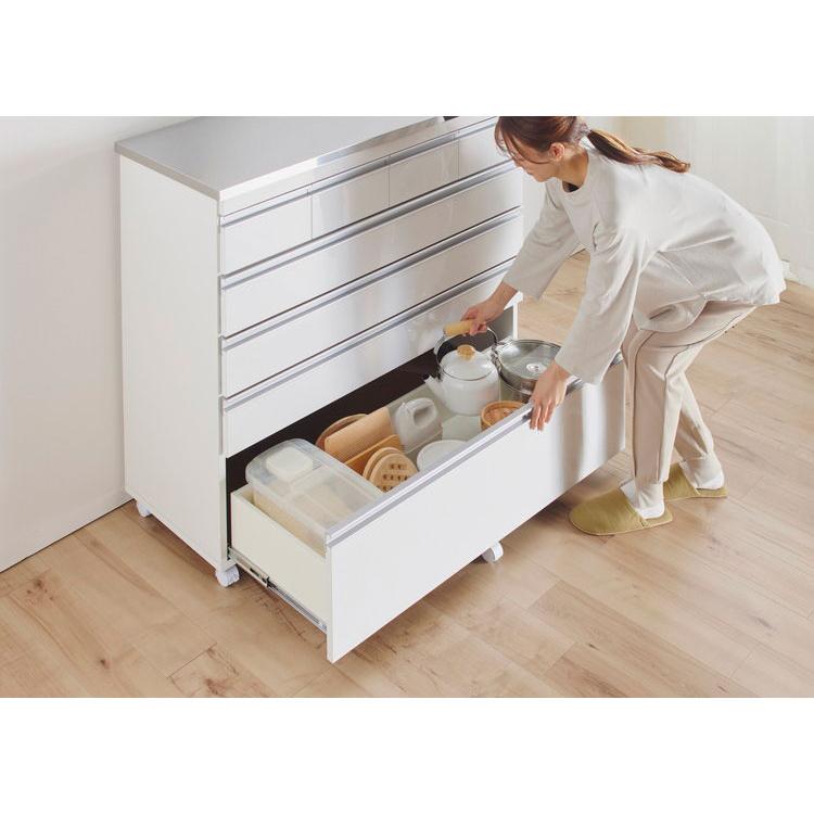 完成品 日本製 キッチンカウンター ステンレス天板 幅120 高さ100 5段