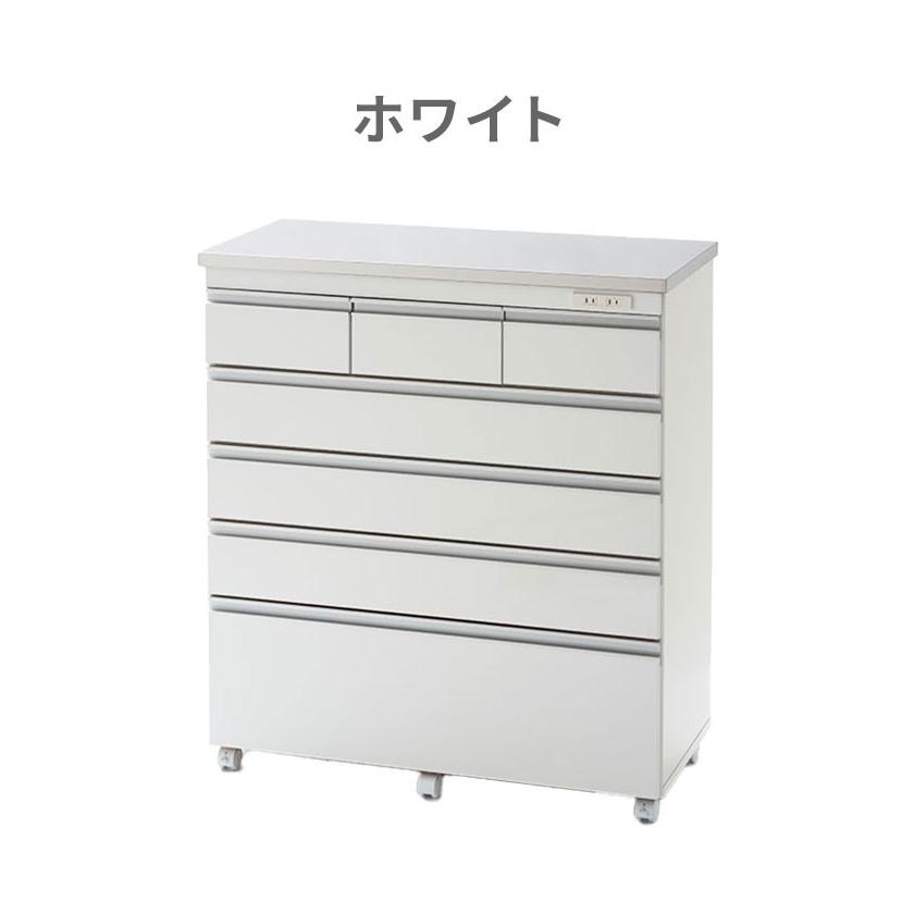 完成品 日本製 キッチンカウンター ステンレス天板 幅90 高さ100 5段