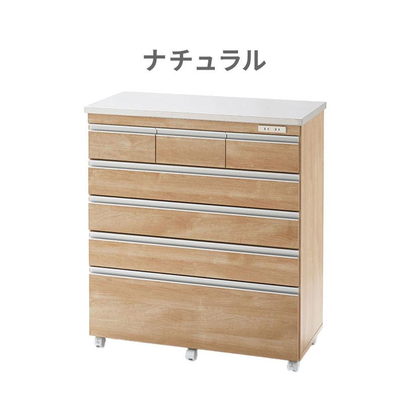 完成品 日本製 キッチンカウンター ステンレス天板 幅90 高さ100 5段