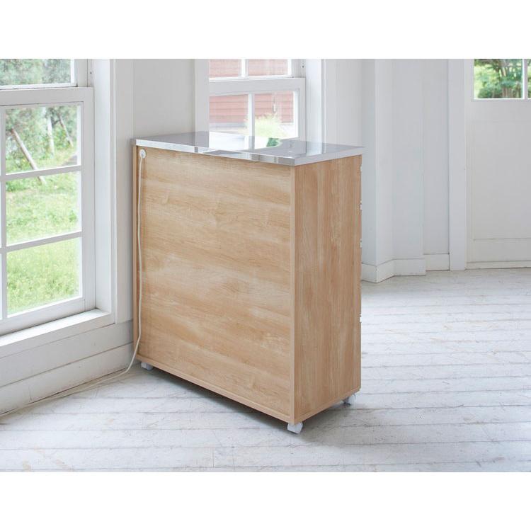 完成品 日本製 キッチンカウンター ステンレス天板 幅90 高さ100