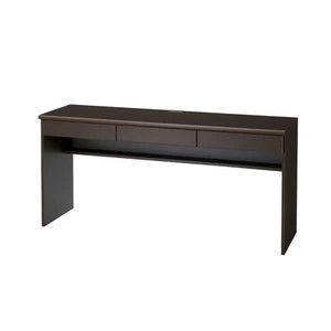 引出し付き薄型ワイドデスク[幅150cm] WHD-150-ダークブラウン