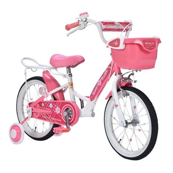 マイパラス MYPALLAS 自転車 子供用自転車 16インチ MD-12 2色 カゴ付 補助輪付 キッズサイクル 代引不可の画像
