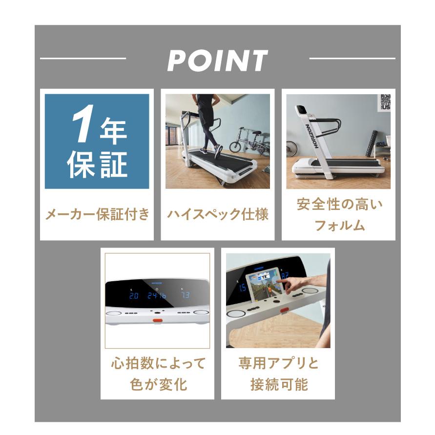 2026年 ジョンソンヘルステック トレッドミル OmegaZ 正規販売店 ホライズン 家庭用 ZONE・ZWIFT対応 ルームランナー 電動 ホワイト ランニングマシン 代引不可 【IQY4451487829】(160380円)