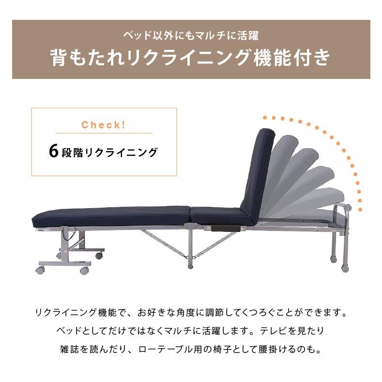 高反発ウレタン入り 折りたたみベッド シングル 幅94cm ベッド 