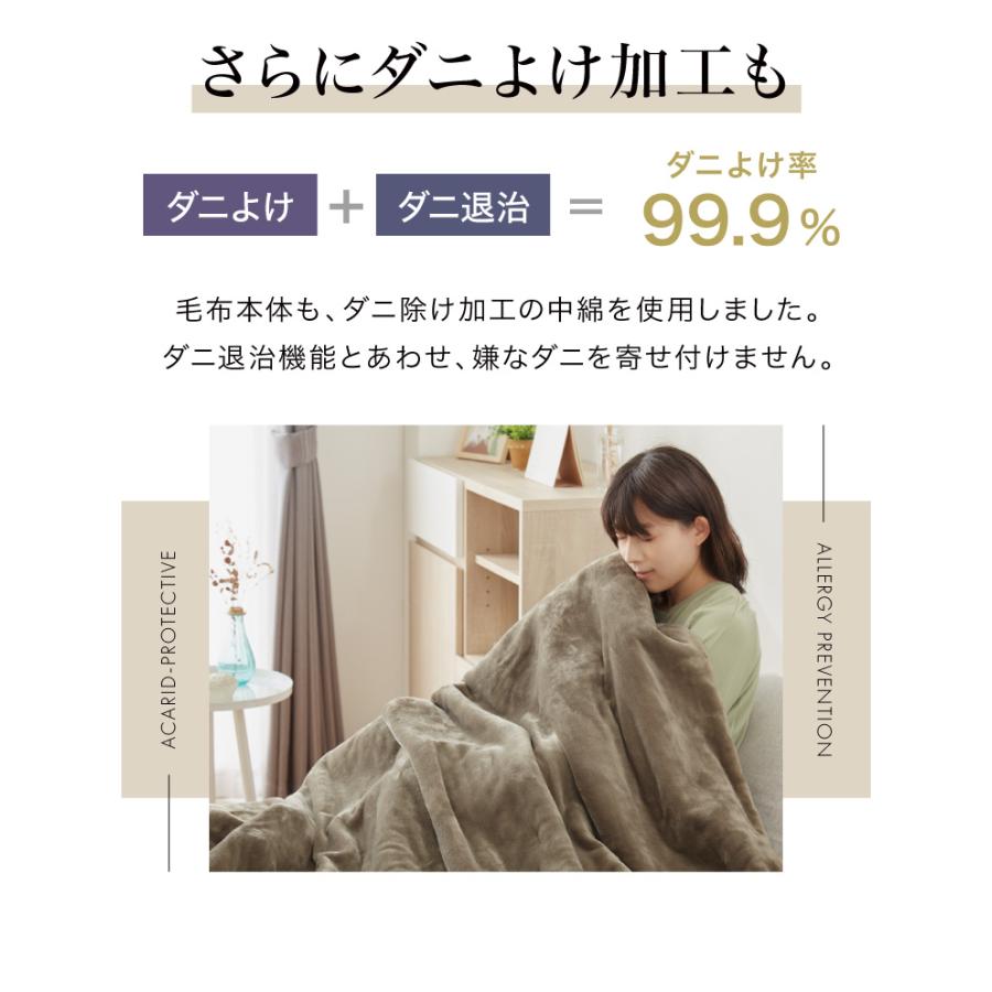 フランネル 電気掛け敷き毛布 188×130cm 消臭 デオテックス 本体丸洗い