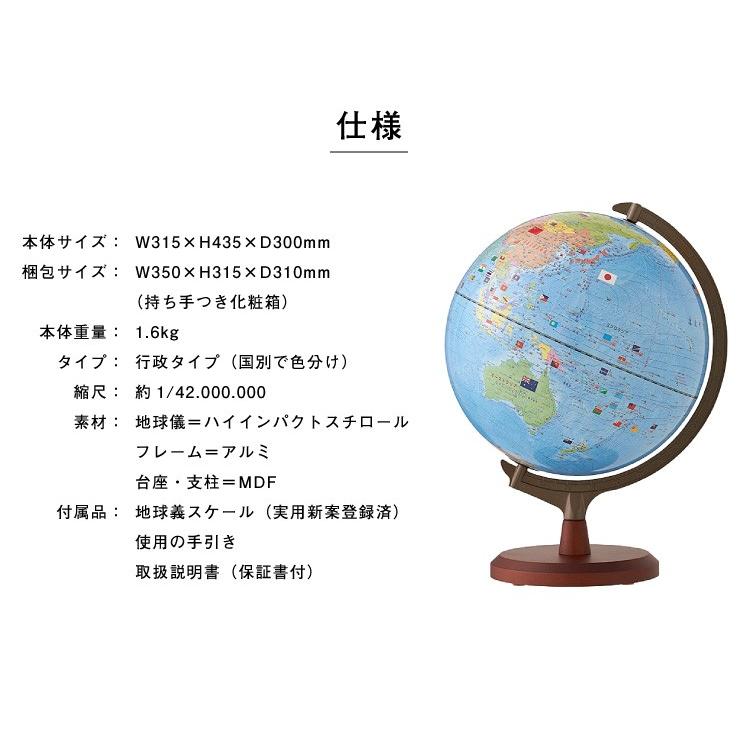 地球儀 レイメイ藤井 国旗よみがな付地球儀 行政タイプ 径30cm 国旗 ふりがな 地球儀スケール 学習 自由研究 子供用 小学生 グローブ 地図 知育 OYV328の画像