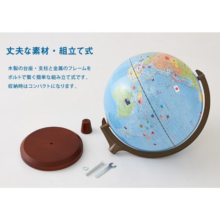 地球儀 レイメイ藤井 国旗よみがな付地球儀 行政タイプ 径30cm 国旗 ふりがな 地球儀スケール 学習 自由研究 子供用 小学生 グローブ 地図 知育 OYV328の画像