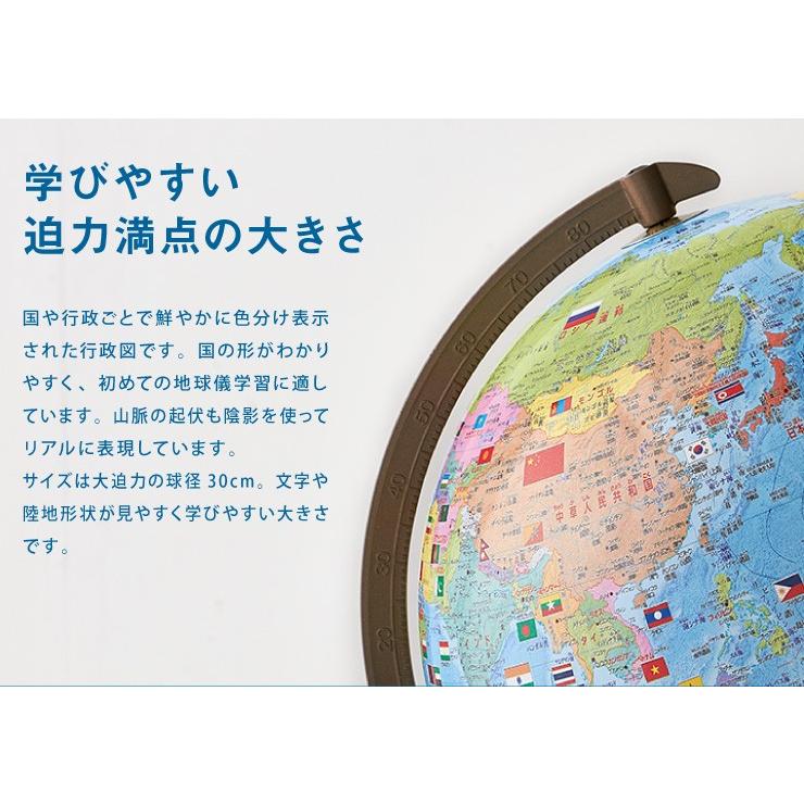 地球儀 レイメイ藤井 国旗よみがな付地球儀 行政タイプ 径30cm 国旗 ふりがな 地球儀スケール 学習 自由研究 子供用 小学生 グローブ 地図 知育 OYV328の画像