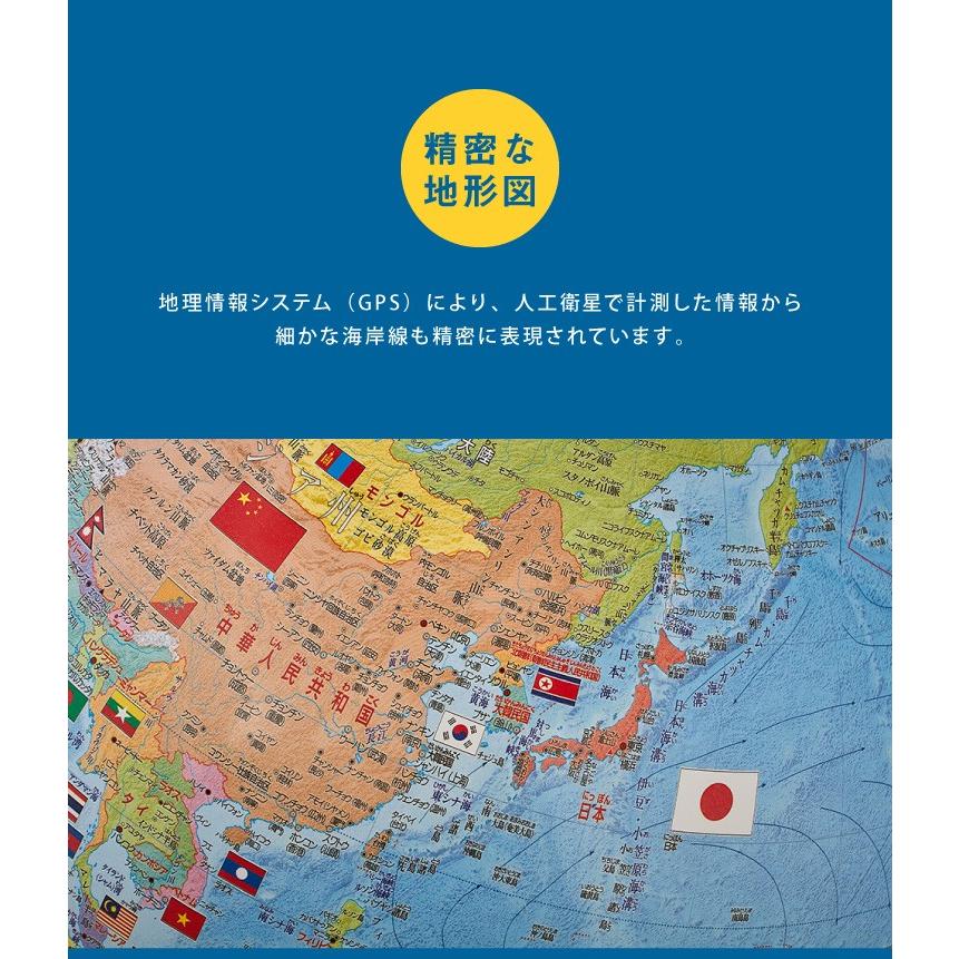 地球儀 レイメイ藤井 国旗よみがな付地球儀 行政タイプ 径30cm 国旗 ふりがな 地球儀スケール 学習 自由研究 子供用 小学生 グローブ 地図 知育 OYV328の画像