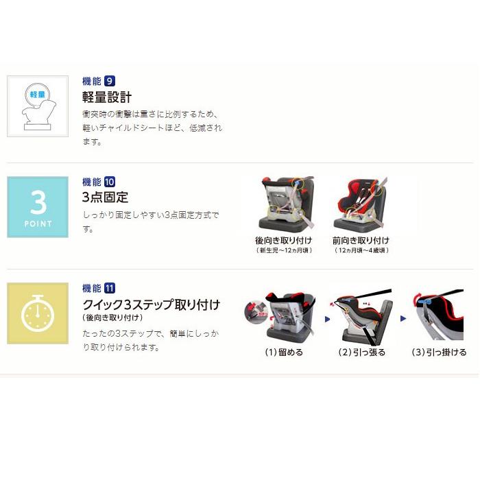 リーマン チャイルドシート CF403 ピピデビューフォルテ ノワールレッド シートベルト取付方式 