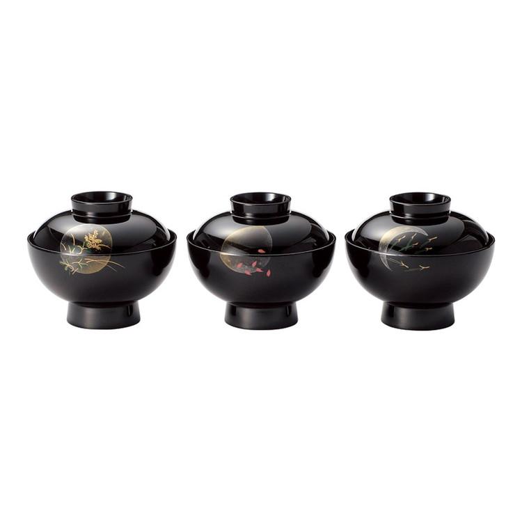 100%新品，品質保証 吸い物椀5客揃 木箱入 305-5 和陶器 紀州塗 小夜