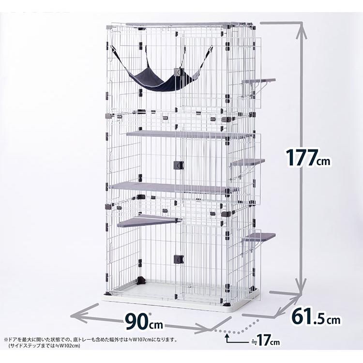 猫用 サークル ケージ 3段 キャットタワー ステップ 天井まで登れる
