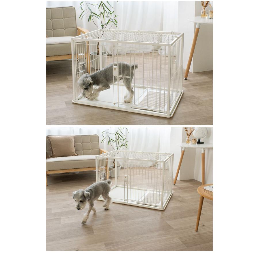 リッチェル 犬用 サークル ケージ 屋根面付き 90×60cm 高さ60cm シンプル インテリアペットサークル 90-60 小型 犬用サークル ゲージ ペットケージの画像