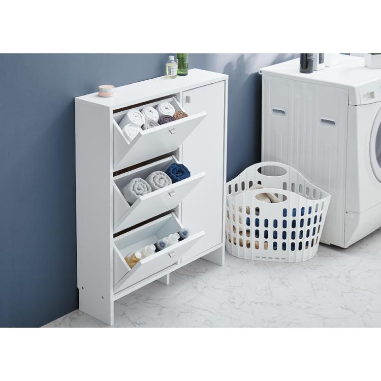 日本製 サニタリーチェスト 奥行20cm 扉+フラップタイプ 薄型 すき間