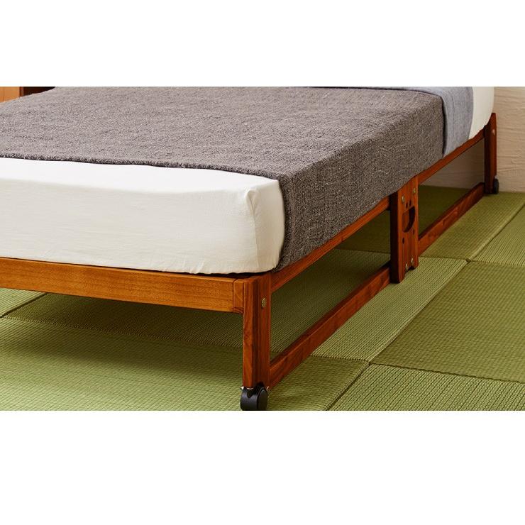 中居木工 日本製 折りたたみ すのこ ベッド ひのき ロータイプ