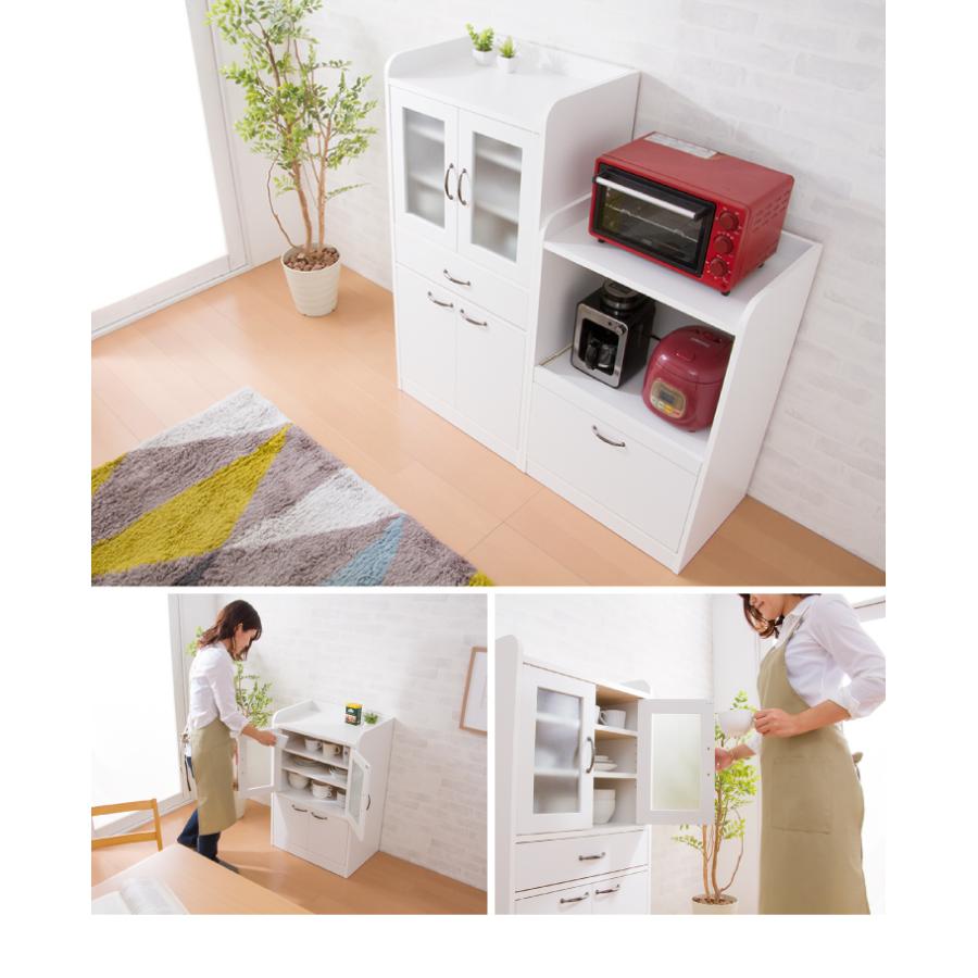 日本製 完成品 食器棚 おしゃれ 北欧 幅60cm 高さ120cm ロータイプ