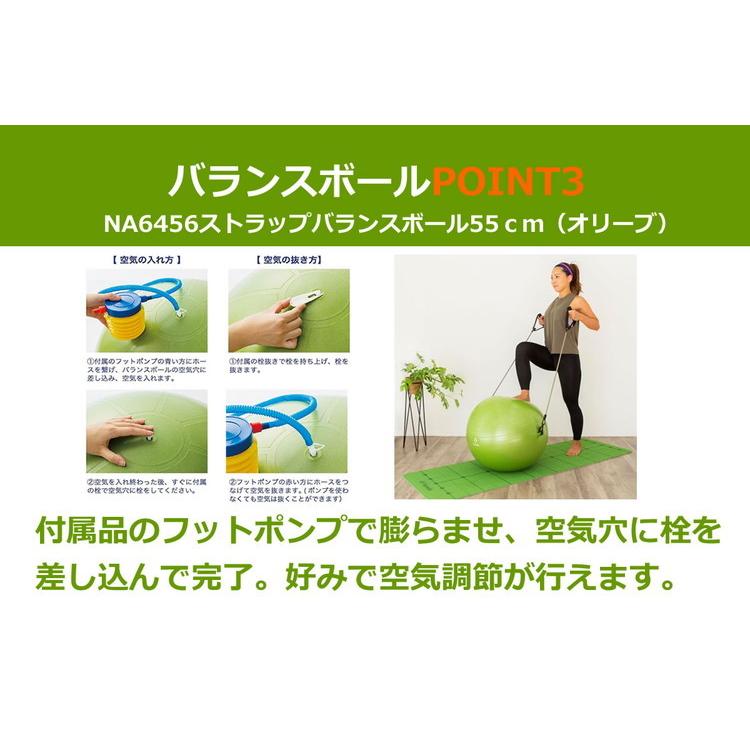 NAMALA ストラップ付き バランスボール 55cm ヨガ ストレッチ