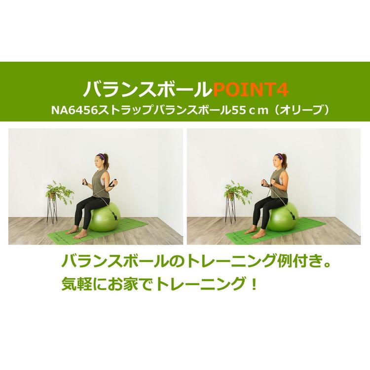 NAMALA ストラップ付き バランスボール 55cm ヨガ ストレッチ