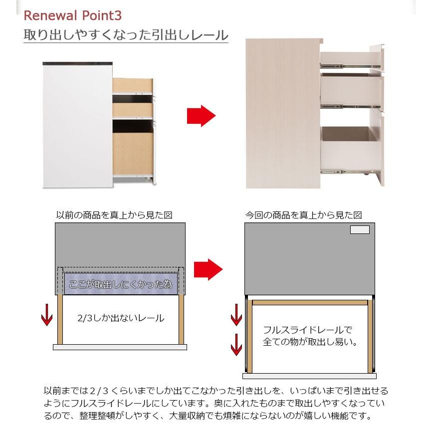日本製 大川家具 ステンレス キッチンカウンター 幅110 上引き出し3杯 木目調 ナチュラル カウンタ― レンジ台 レンジラック 大容量 薄茶 北欧 代引不可_4