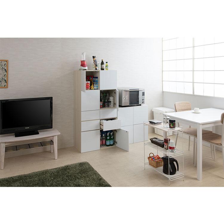 SANDY 買い足し積み重ねができるスクエアキャビネット 幅70 奥行