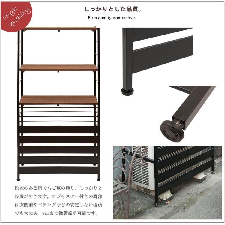 Seek 室外機カバー 上棚付きハイタイプ スタイリッシュ ヴィンテージ風 おしゃれ エアコンカバー 室外機 ガーデニング 棚 日よけ 雨よけ 雨避け 代引不可_6