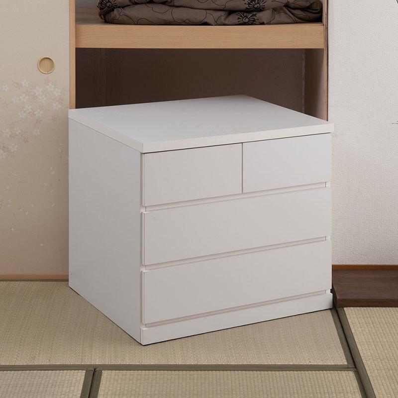 日本製 完成品 押入れ たんす 幅75cm 奥行65cm 3段 ホワイト 白 国産 チェスト ローチェスト 収納 おしゃれ 引き出し 北欧 代引不可