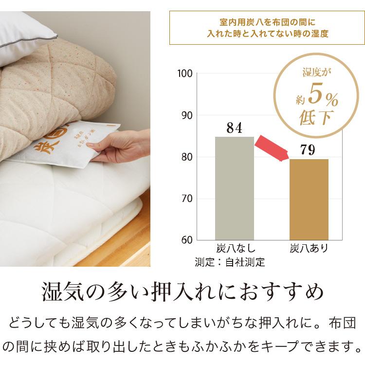 炭 木炭 除湿 調湿 脱臭 消臭剤 湿気 対策 結露 炭八3Lセット 3L中袋5個 400ml小袋2個 室内用 押入れ タンス 車内消臭 下駄箱 代引不可_4