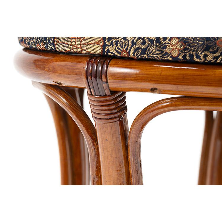 仏前用 ラタン 丸型 クッションスツール 天然籐 金襴座椅子 イス 椅子