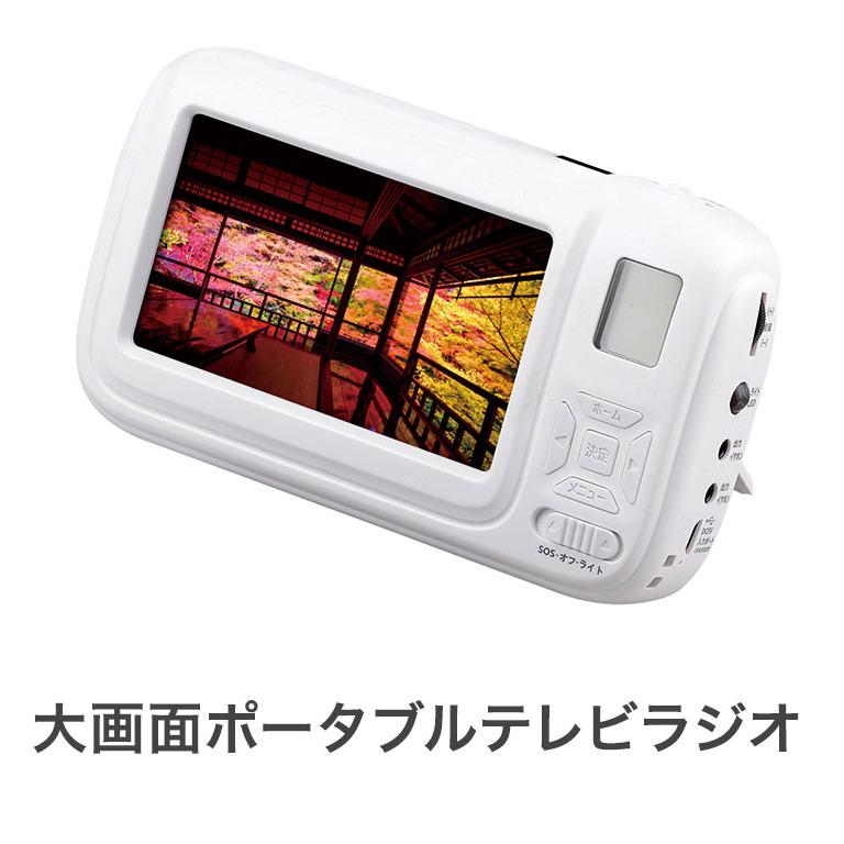 エコラジネオ ラジオ 防災 FM AM ワンセグ テレビ ポータブル防災セット 大画面ポータブルテレビラジオ 防災グッズ ワンセグ 4.3インチ大