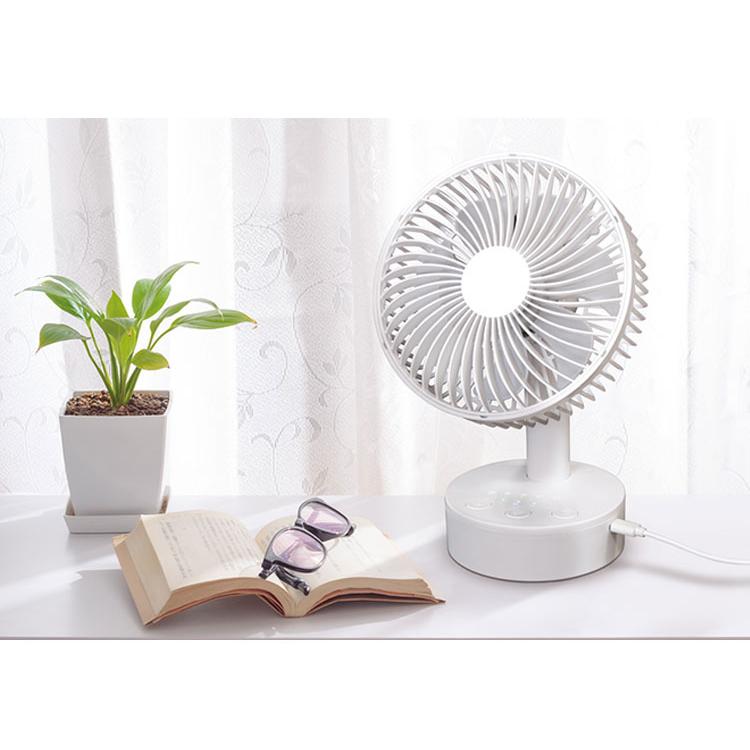 卓上首振りコンパクトファン 扇風機 給電式 風量調節4段階 タイマー4
