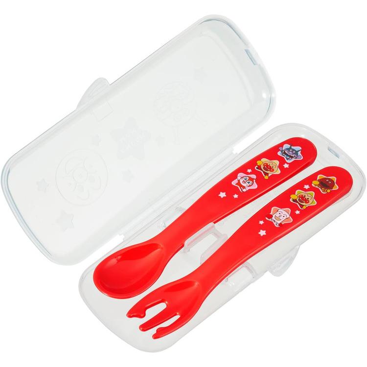 2個セット レック アンパンマン ケース付き抗菌スプーン&フォーク レッド お弁当 箸 フォーク スプーン おでかけ 保育園 代引不可 | ブランド登録なし