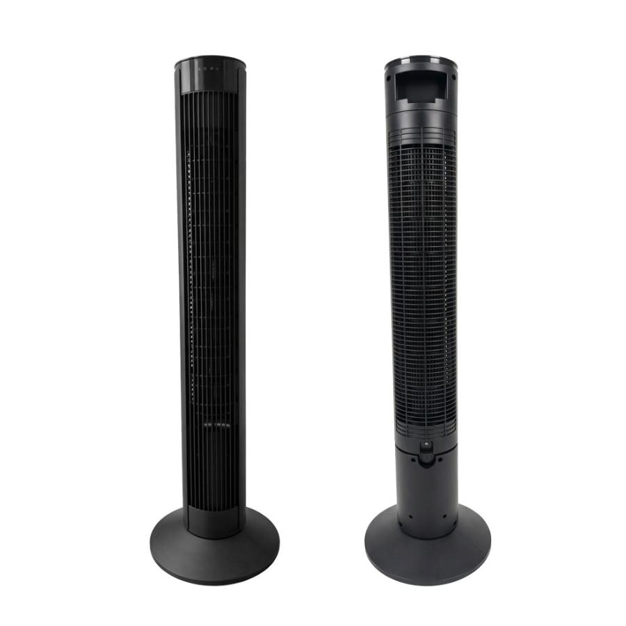 静音タワーファン 羽なし 最大7.3m/s 4段階風量 8Hタイマー ブラック 大風量DCタワーファン PURE AIR TOWER DC 扇風機 静音 分解 水洗い 12