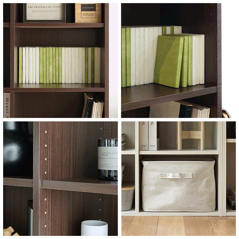 フリーラック 幅84cm 高さ180cm ホワイト 白木目 本棚 シェルフ 文庫本