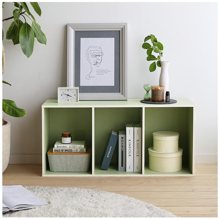 カラーボックス くすみカラー 3段 棚 幅42cm 高さ89cm くすみ 横置き可