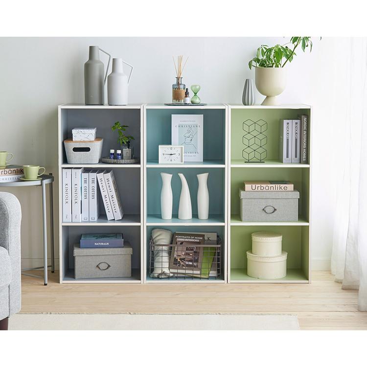 カラーボックス くすみカラー 3段 棚 幅42cm 高さ89cm くすみ 横置き可