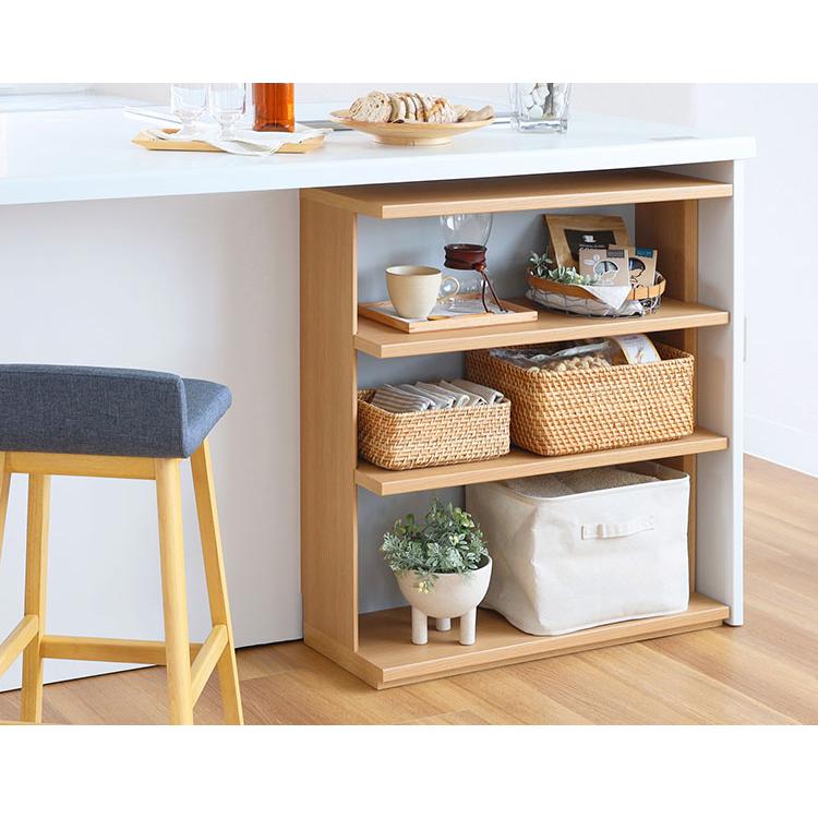 カウンター下収納 オープンラック 棚 幅75cm 高さ85cm 奥行30